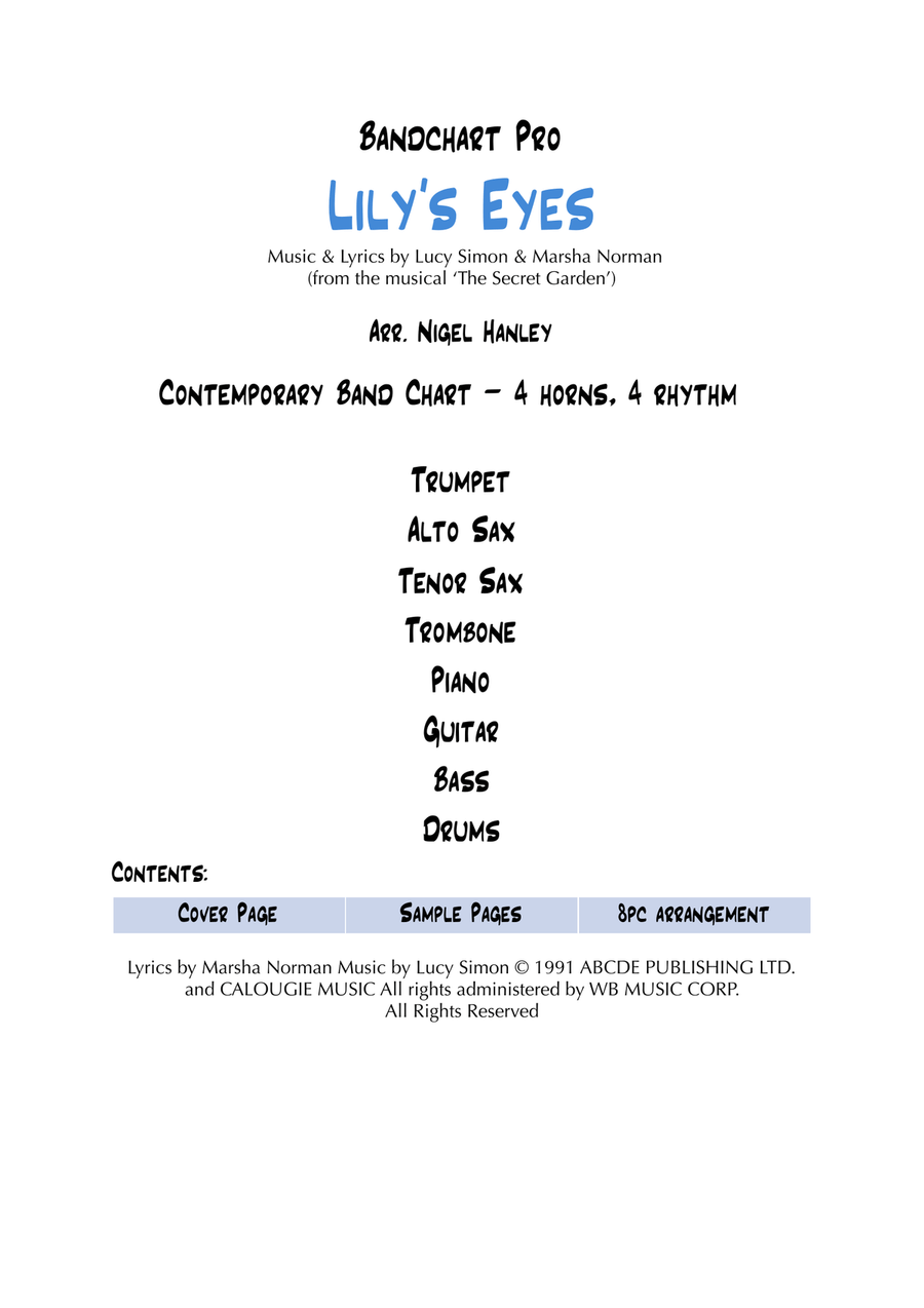 Lily's Eyes Jazz Ensemble scores gallery preview page 1