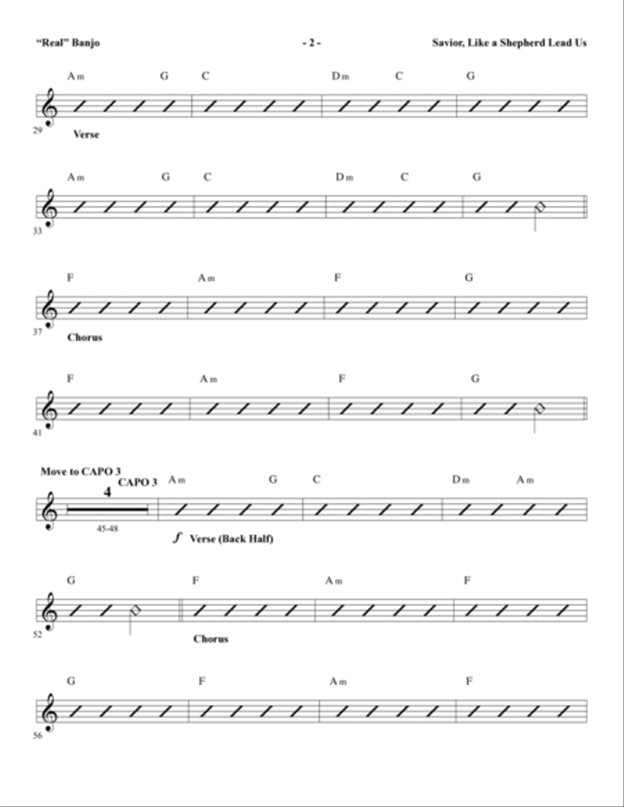 Savior, Like a Shepherd Lead Us (Blessed Jesus) - Banjo Choir scores gallery preview page 2