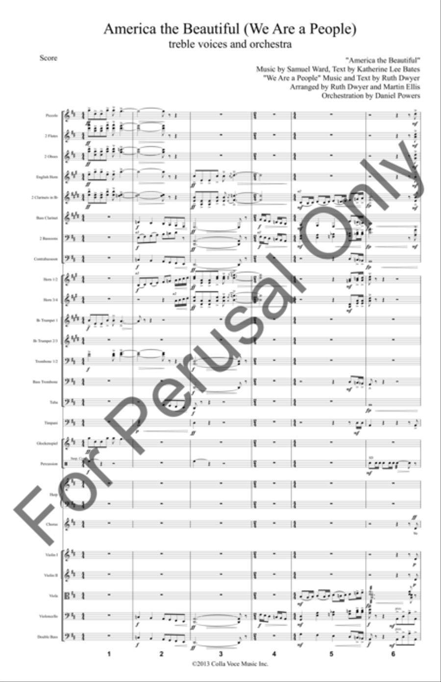 America the Beautiful (Orchestra Score/Parts) Choir scores gallery preview page 2