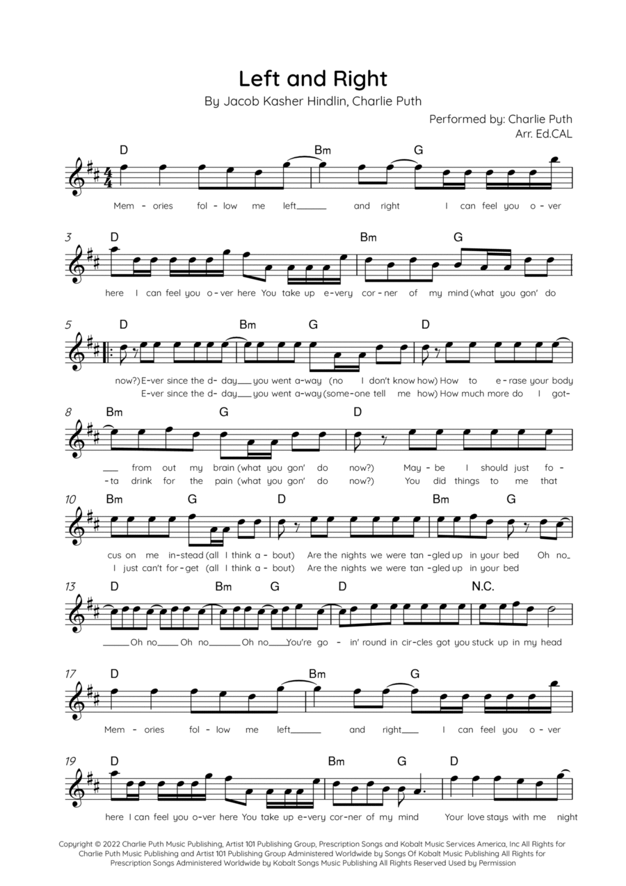 Left And Right Piano scores gallery preview page 1