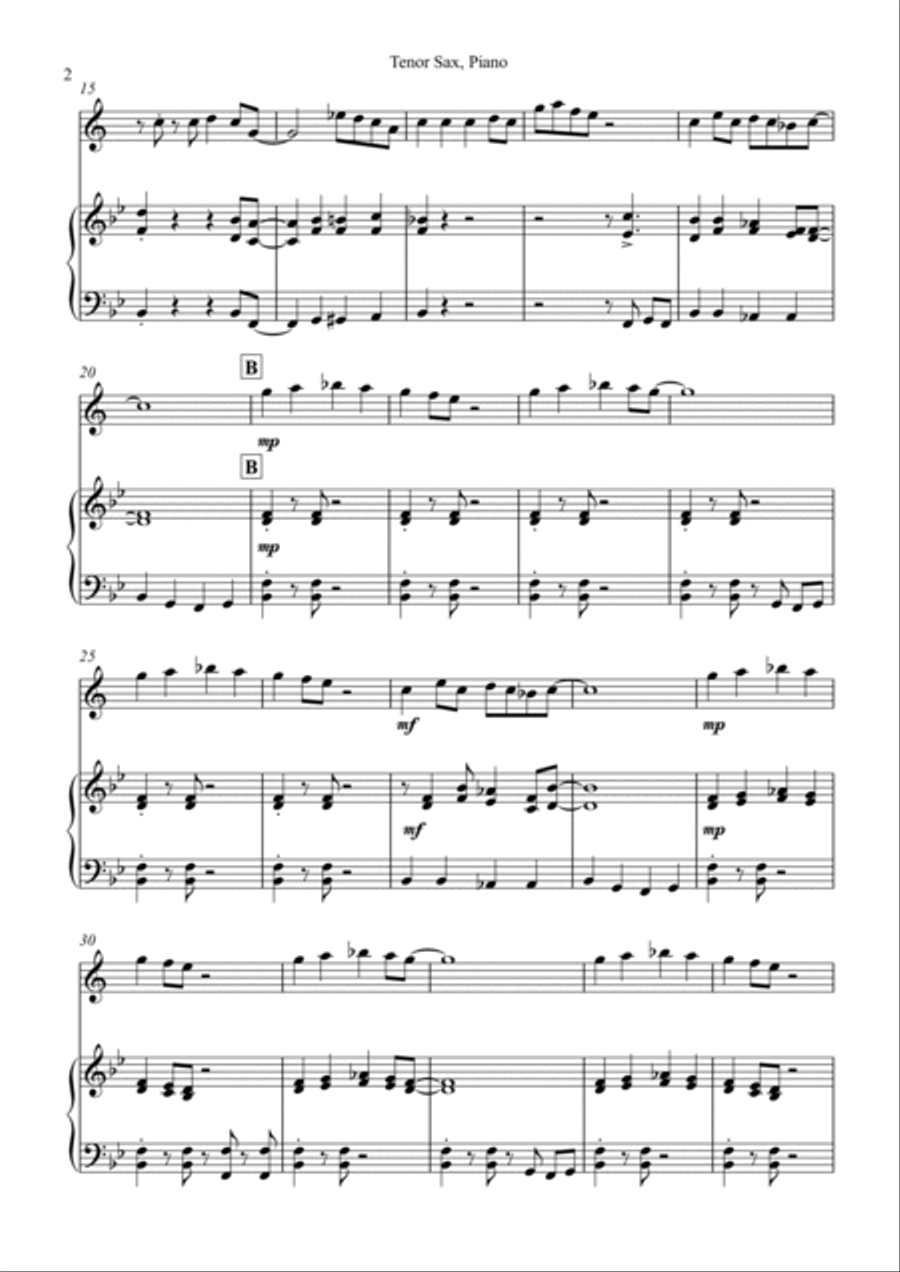 Old Joe Clark - for Tenor Saxophone and Piano Tenor Saxophone scores gallery preview page 3