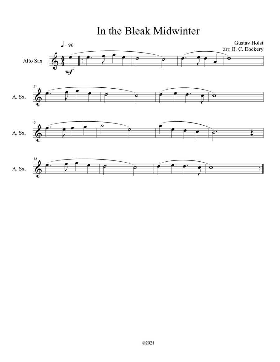 In the Bleak Midwinter (Alto Sax Solo)