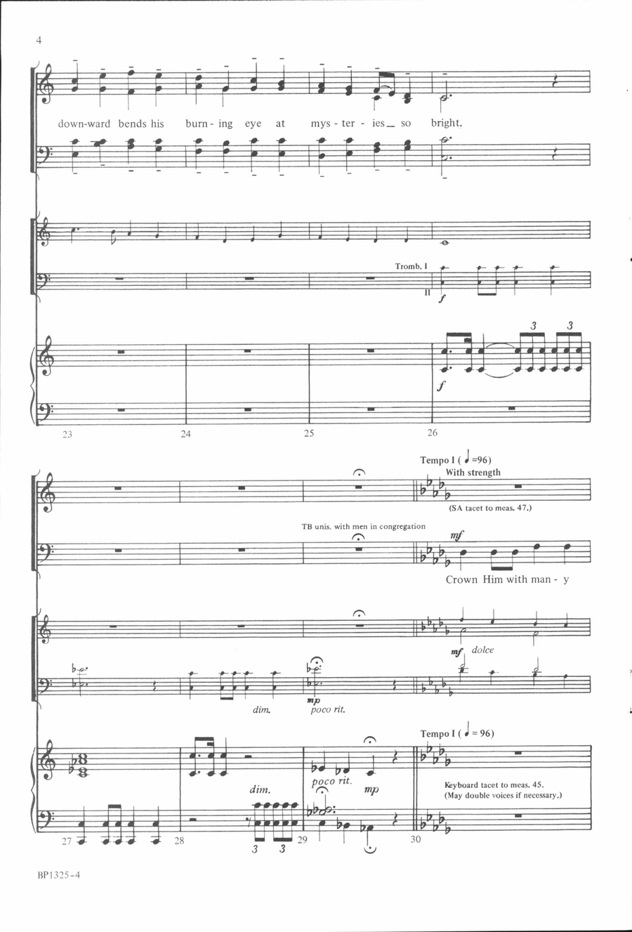 Crown Him With Many Crowns - Courtney 4-Part scores gallery preview page 4