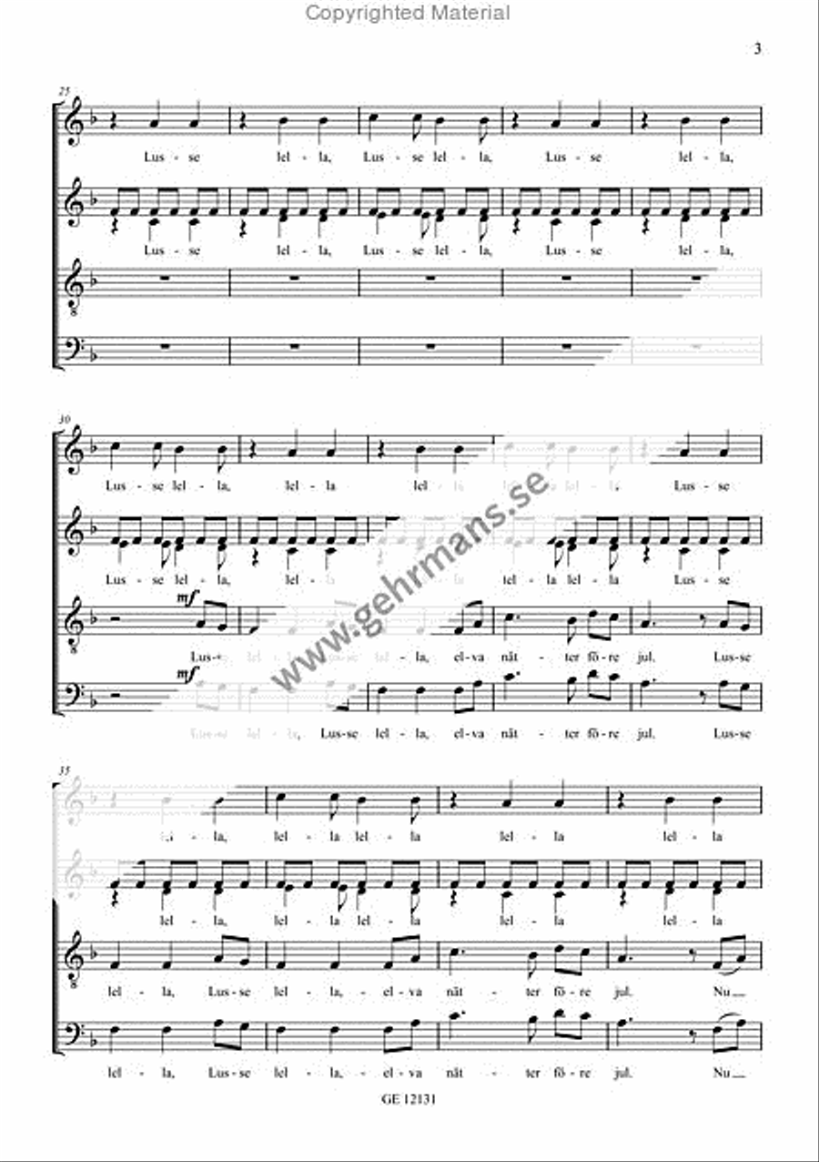 Lusse lella, SATB 4-Part scores gallery preview page 4