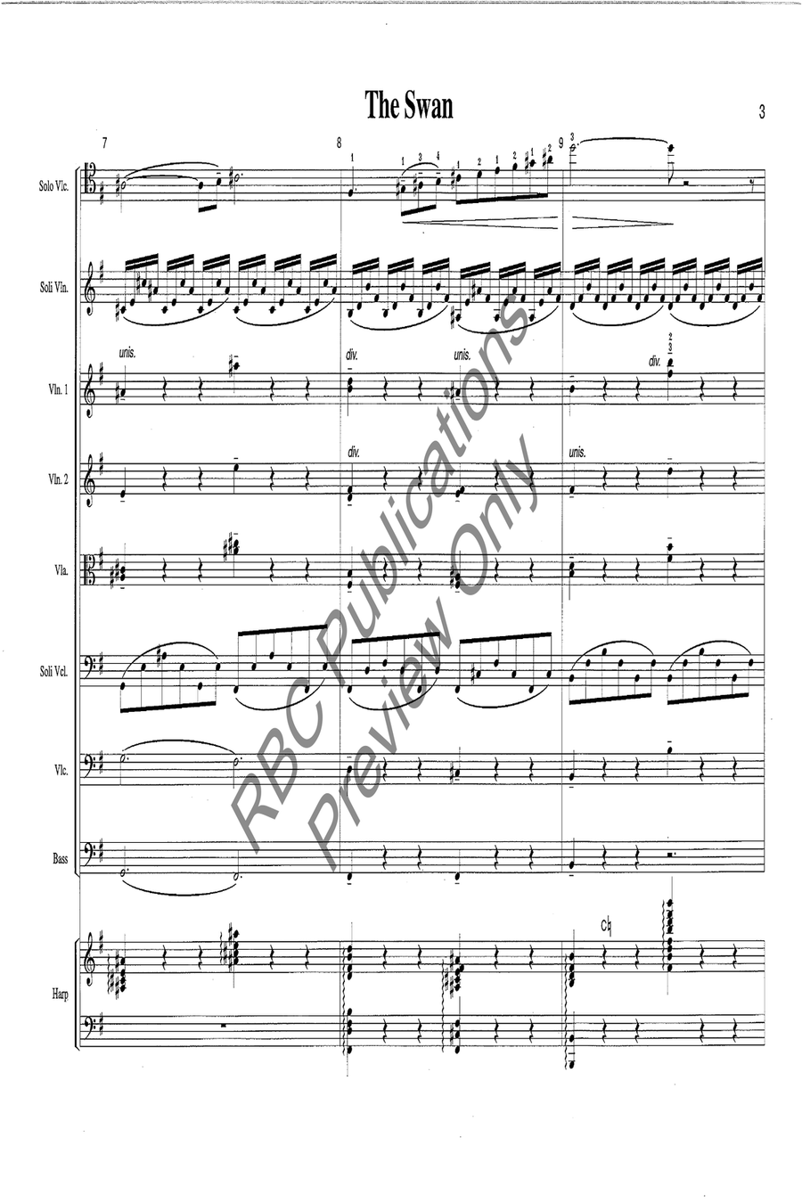 Swan Solo Cello With Orchestra String Orchestra scores gallery preview page 6