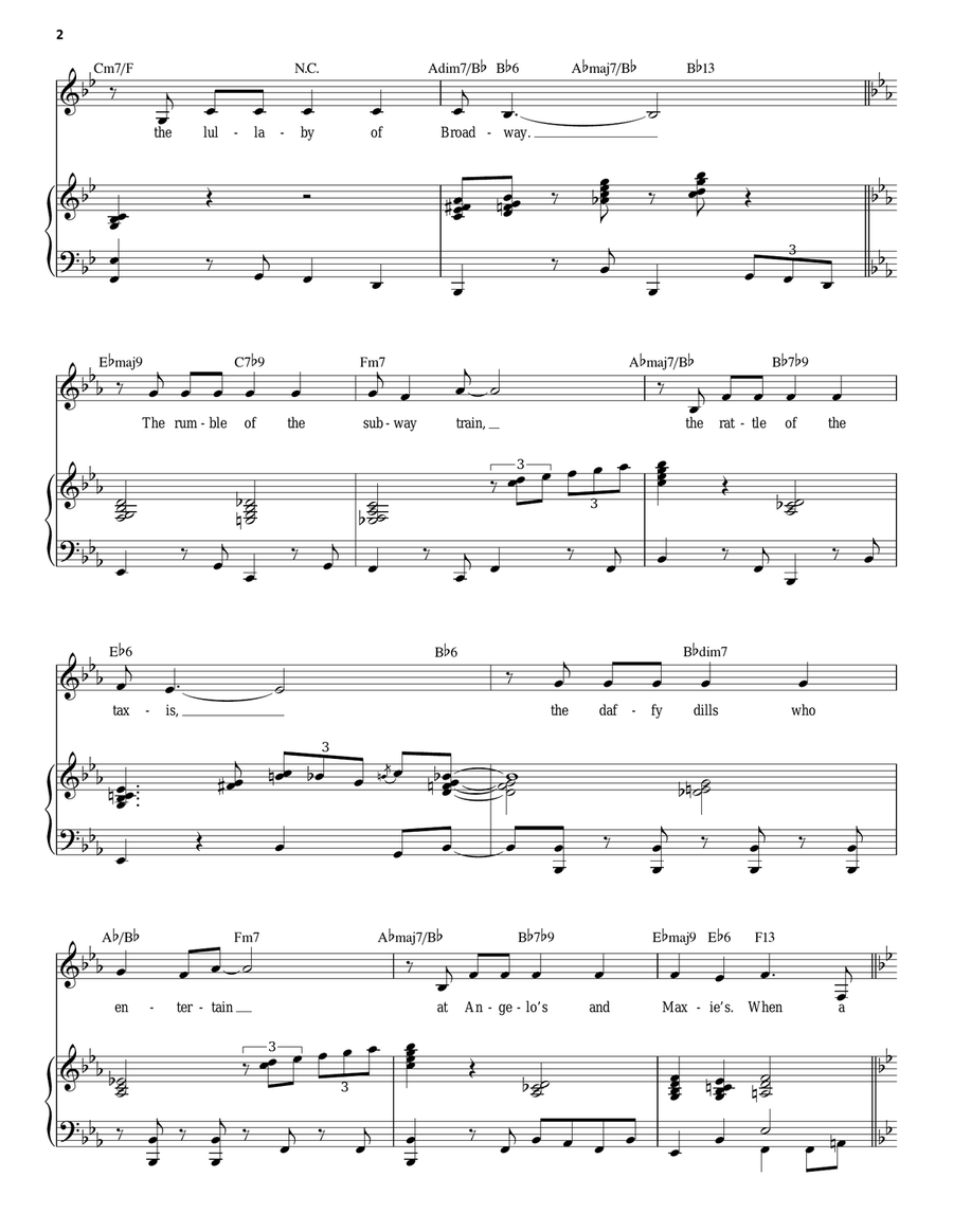 Lullaby Of Broadway Piano, Vocal scores gallery preview page 2