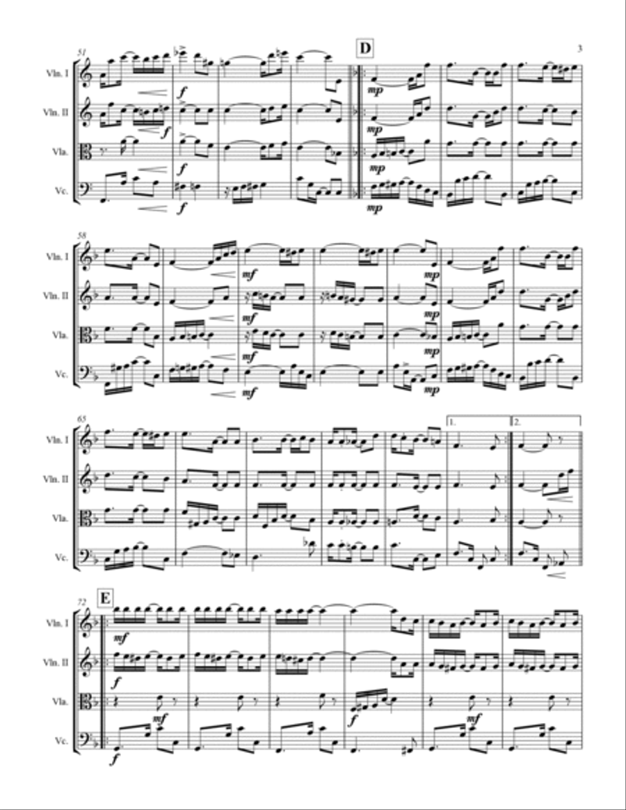 Joplin - “Solace” - A Mexican Serenade (for String Quartet) String Quartet scores gallery preview page 4