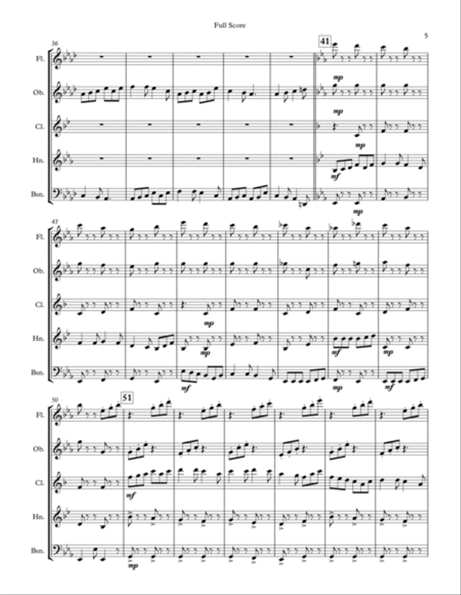 Niggljy Nagglgy for Woodwind Quintet Woodwind Quintet scores gallery preview page 5