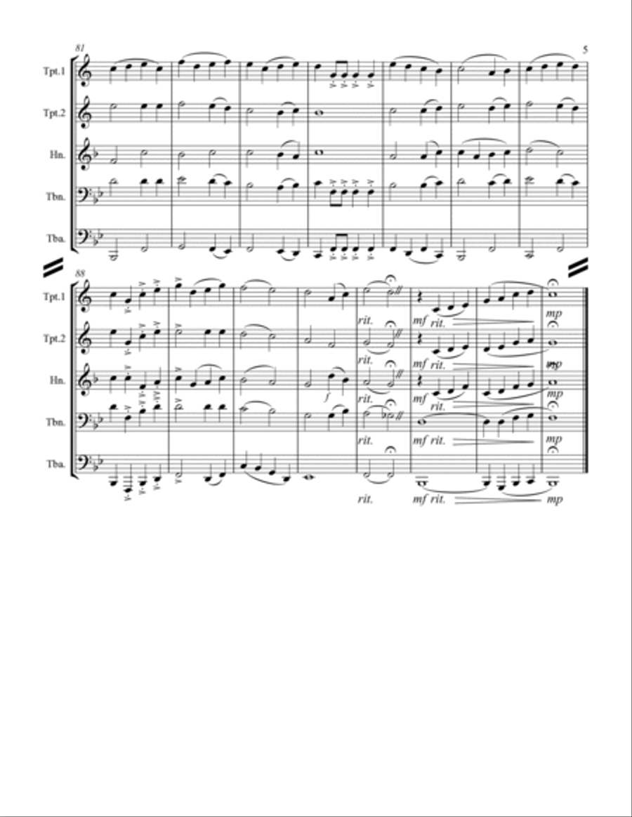 When I Survey the Wondrous Cross (Brass Quintet) Brass Quintet scores gallery preview page 6