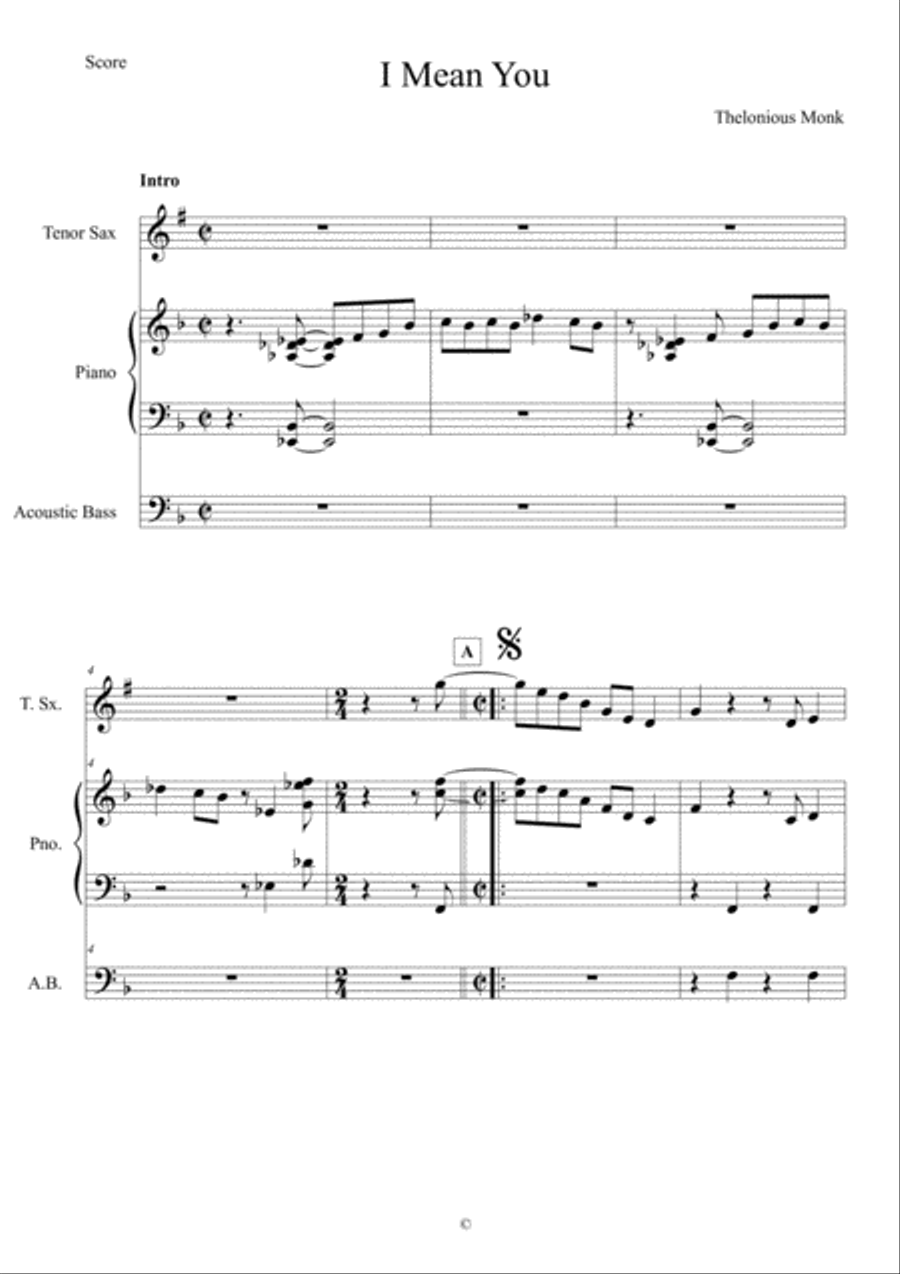 I Mean You Small Ensemble scores gallery preview page 1