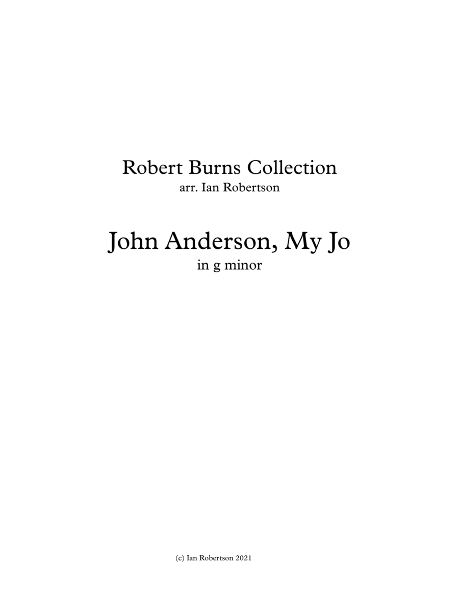 John Anderson my Jo in g minor (Burns) Voice scores gallery preview page 1