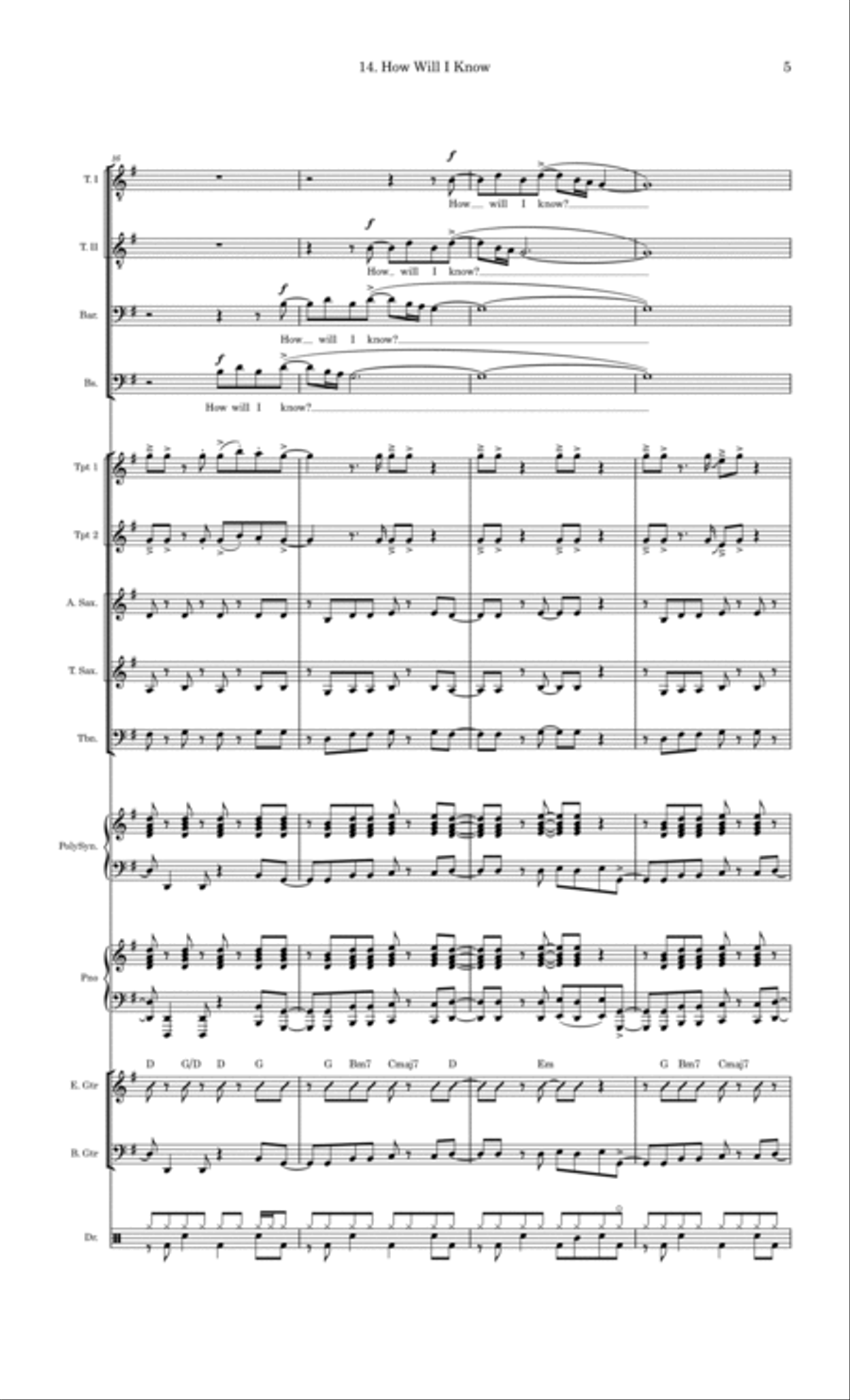 How Will I Know Small Ensemble scores gallery preview page 5