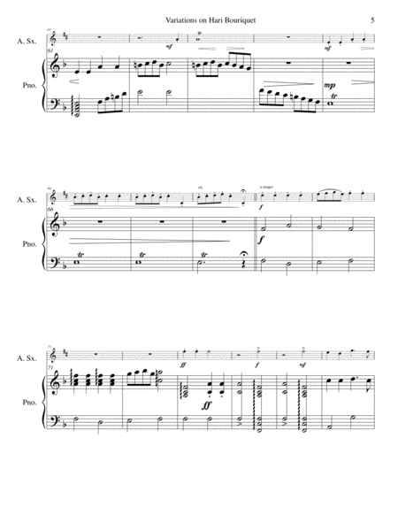 Variations on Hari Bouriquet for alto saxophone and piano image number null