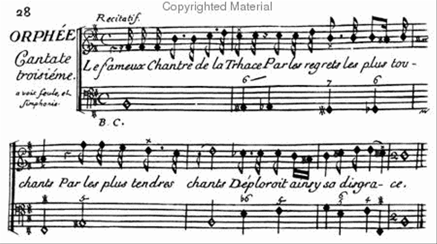 Clerambault French Cantatas for I and II voices book I Voice violin flute continuo Voice scores gallery preview page 2