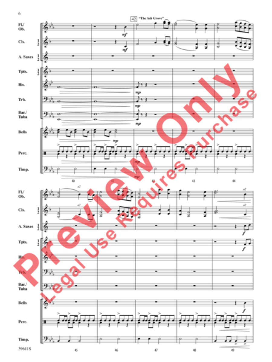 Three Welsh Songs Concert Band scores gallery preview page 7