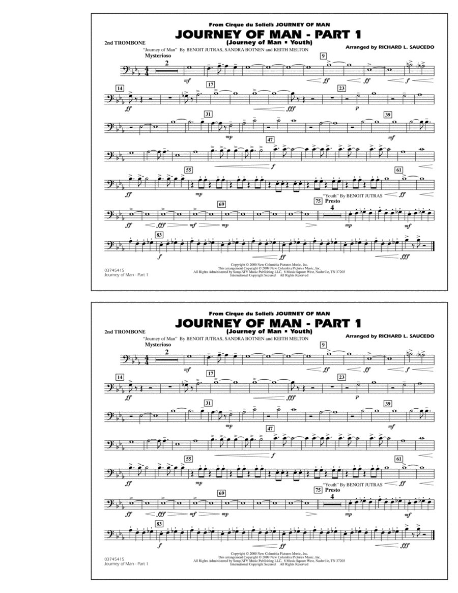 Journey of Man - Part 1 (Journey of Man: Youth) - 2nd Trombone