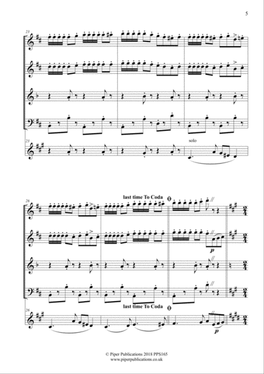 A. CZIBULKA GAVOTTE STEPHANIE Woodwind Quintet scores gallery preview page 6