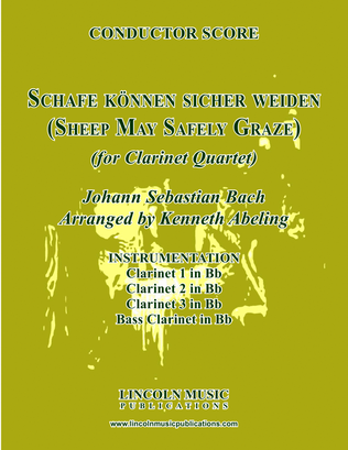 Book cover for Sheep May Safely Graze (for Clarinet Quartet)