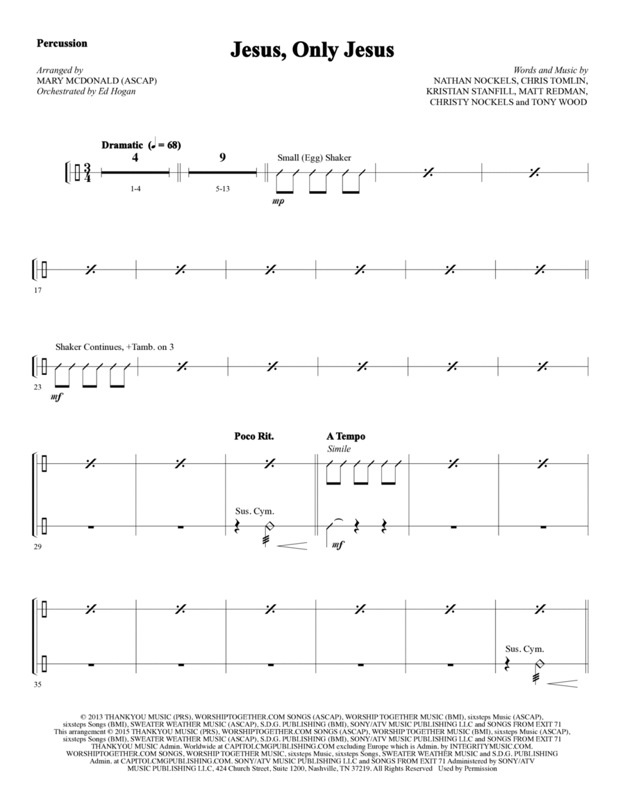 Jesus, Only Jesus - Percussion Choir scores gallery preview page 1