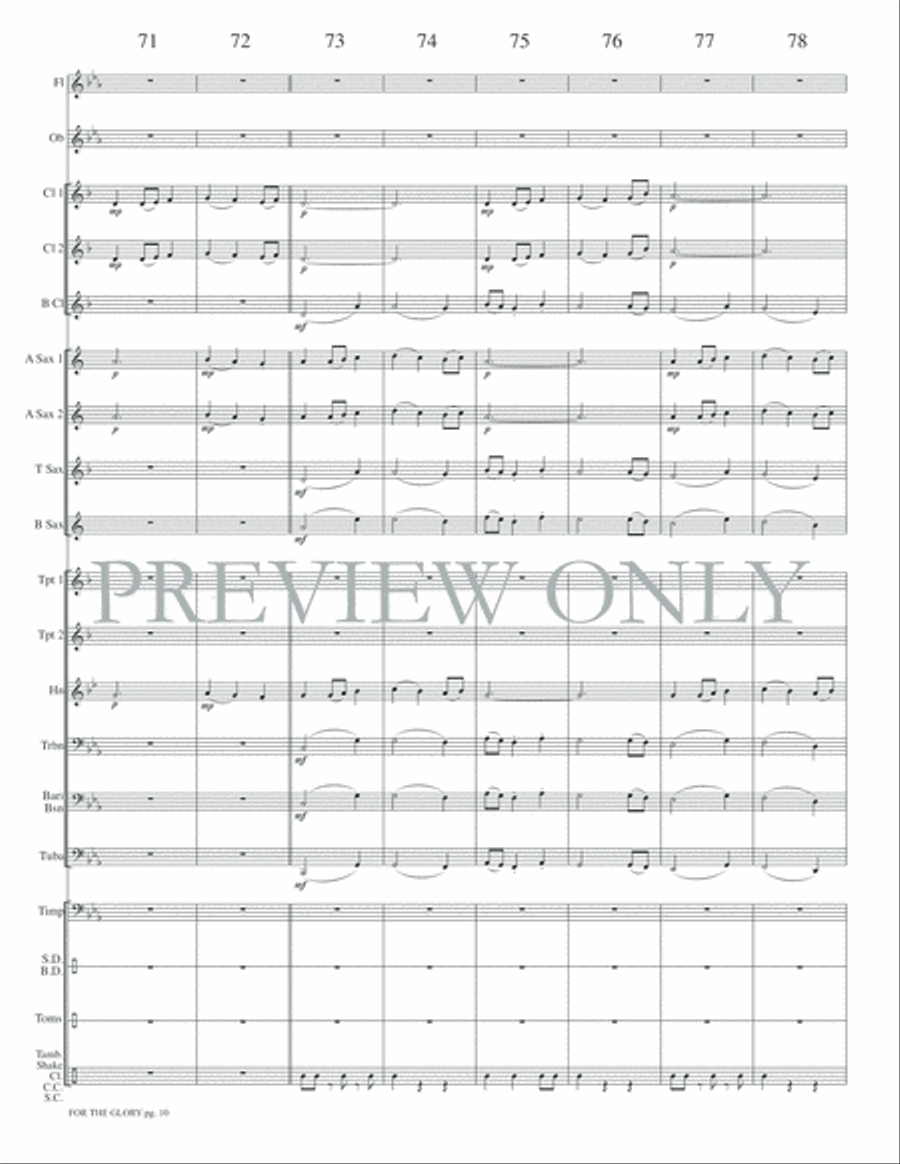 For the Glory For the Glory Concert Band scores gallery preview page 13
