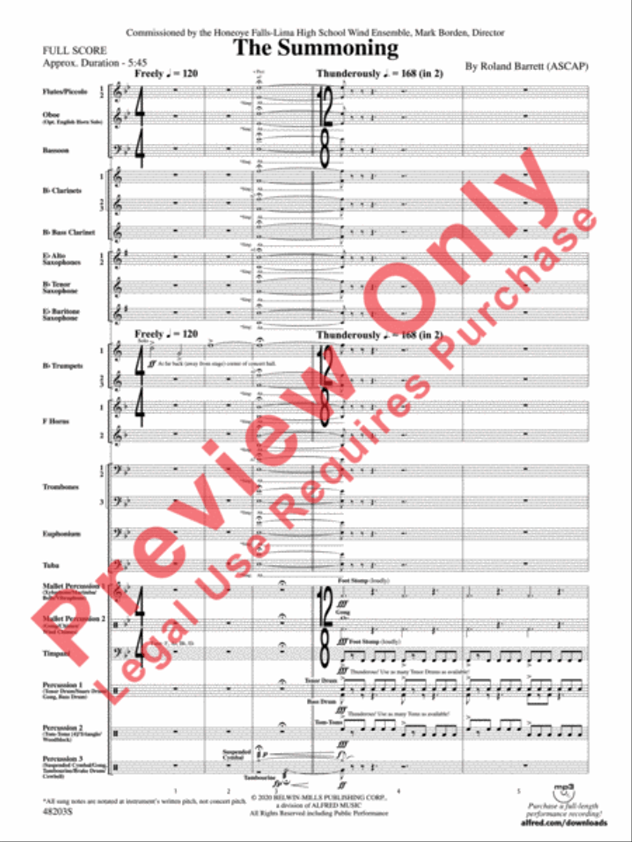 The Summoning The Summoning Concert Band scores gallery preview page 4
