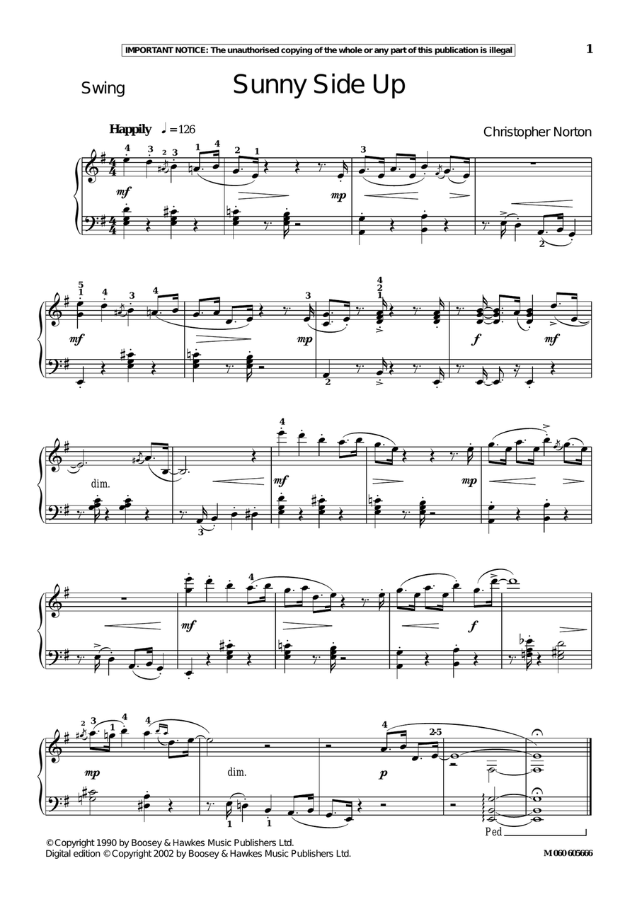 Sunny Side Up Sunny Side Up Piano Solo scores gallery preview page 1