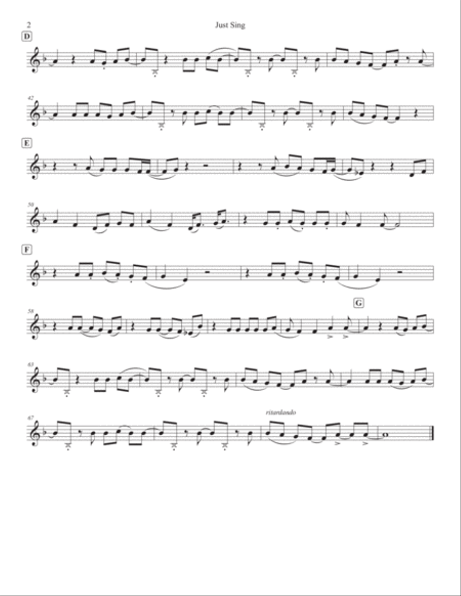 Just Sing Trolls World Tour Clarinet Solo scores gallery preview page 2