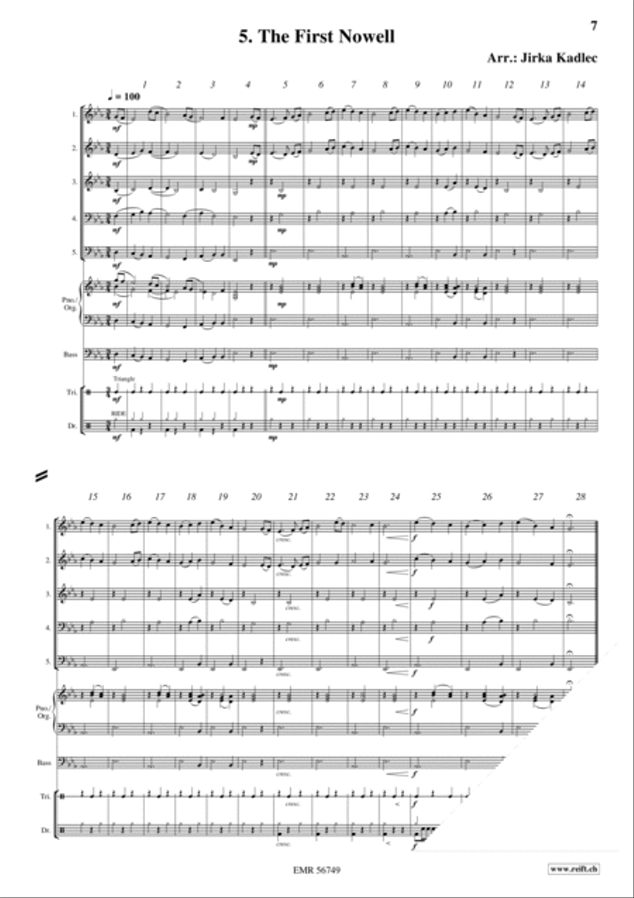 12 Easy Christmas Songs Woodwind Quintet scores gallery preview page 7