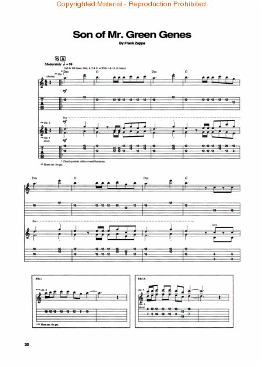 Frank Zappa – Hot Rats Electric Guitar scores gallery preview page 3