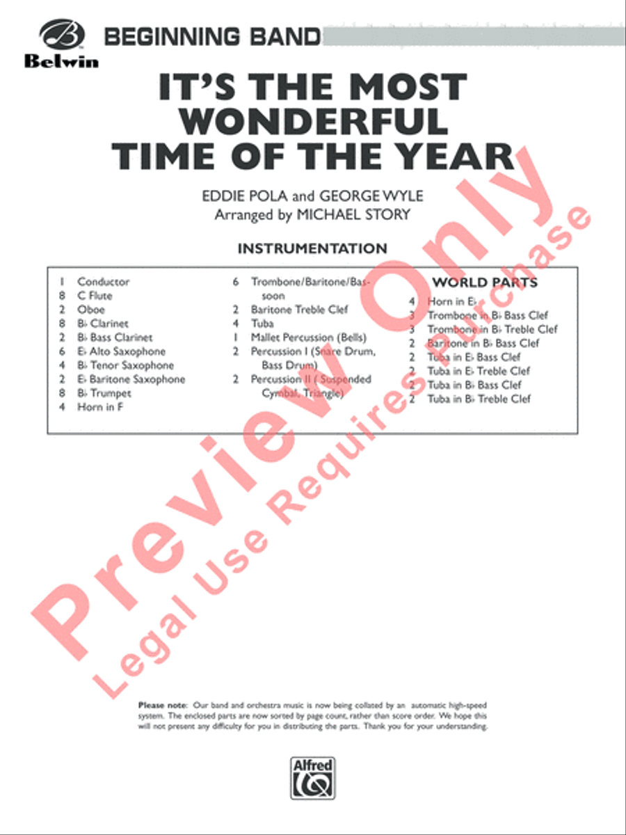 It's the Most Wonderful Time of the Year Concert Band scores gallery preview page 2