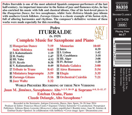 Pedro Iturralde: Complete Works for Saxophone & Piano
