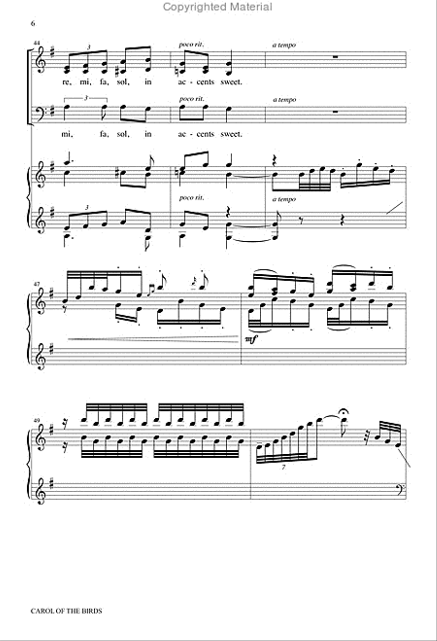 Carol of the Birds 3-Part scores gallery preview page 7