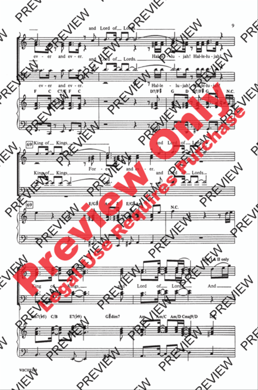Hallelujah from Handels Messiah SATB SSATB scores gallery preview page 9