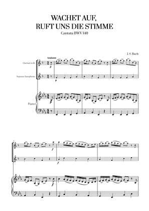 Johann Sebastian Bach - Wachet auf, ruft uns die Stimme (for Clarinet, Soprano Saxophone and Piano)