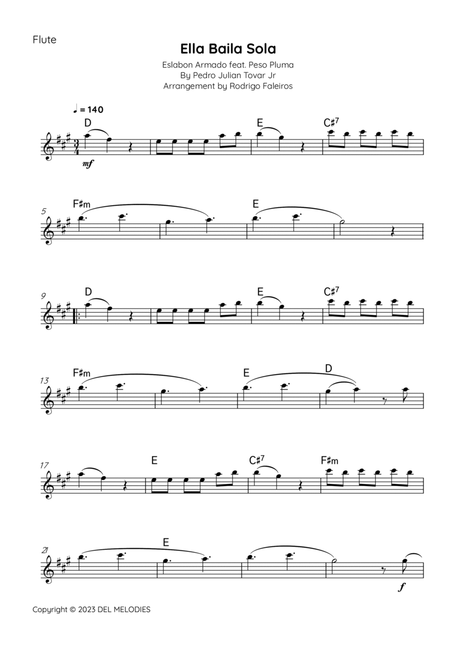 Ella Baila Sola Flute Solo scores gallery preview page 1
