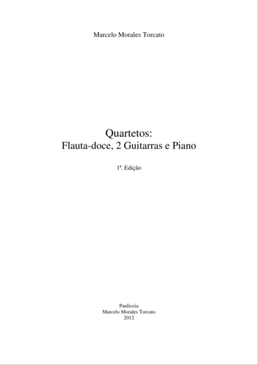 Quartetos: Flautas-doce, 2 Guitarras e Piano Small Ensemble scores gallery preview page 1