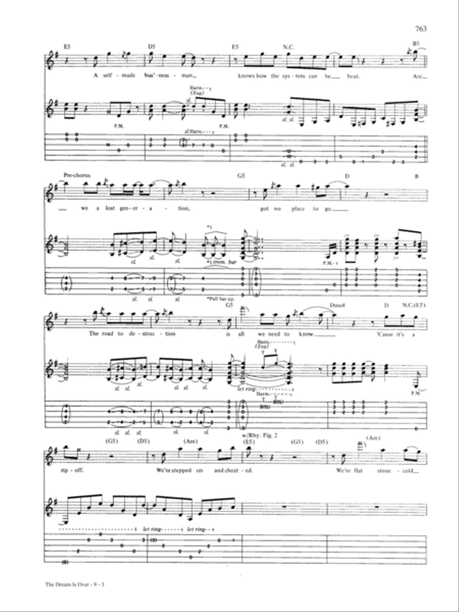 The Dream Is Over Guitar Tablature scores gallery preview page 3