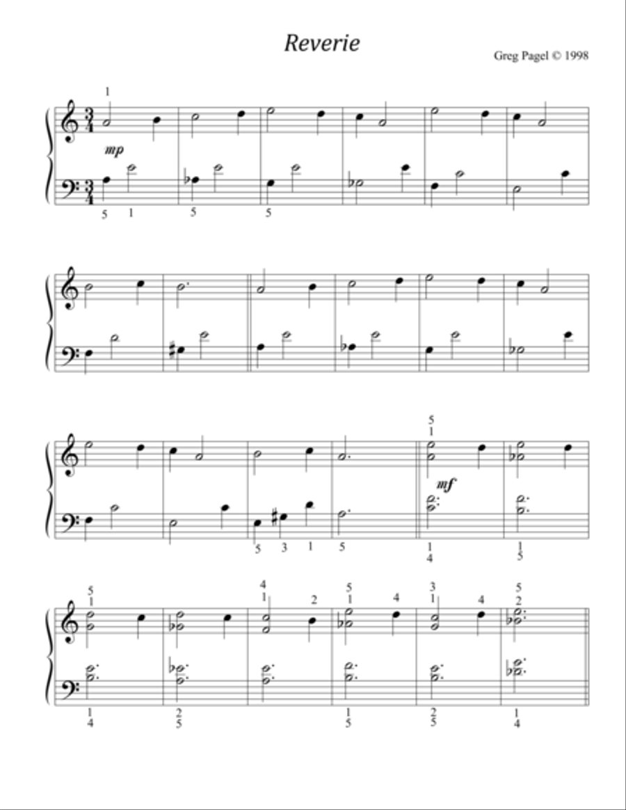Reverie Reverie Piano Solo scores gallery preview page 1