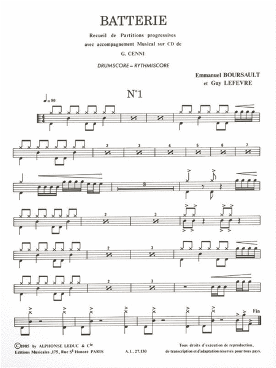 Boursault Lefevre Batterie Drums Book Drums scores gallery preview page 2