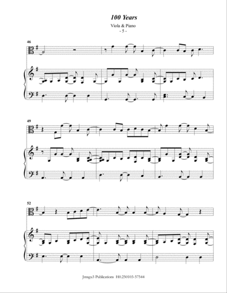 100 Years Viola scores gallery preview page 5