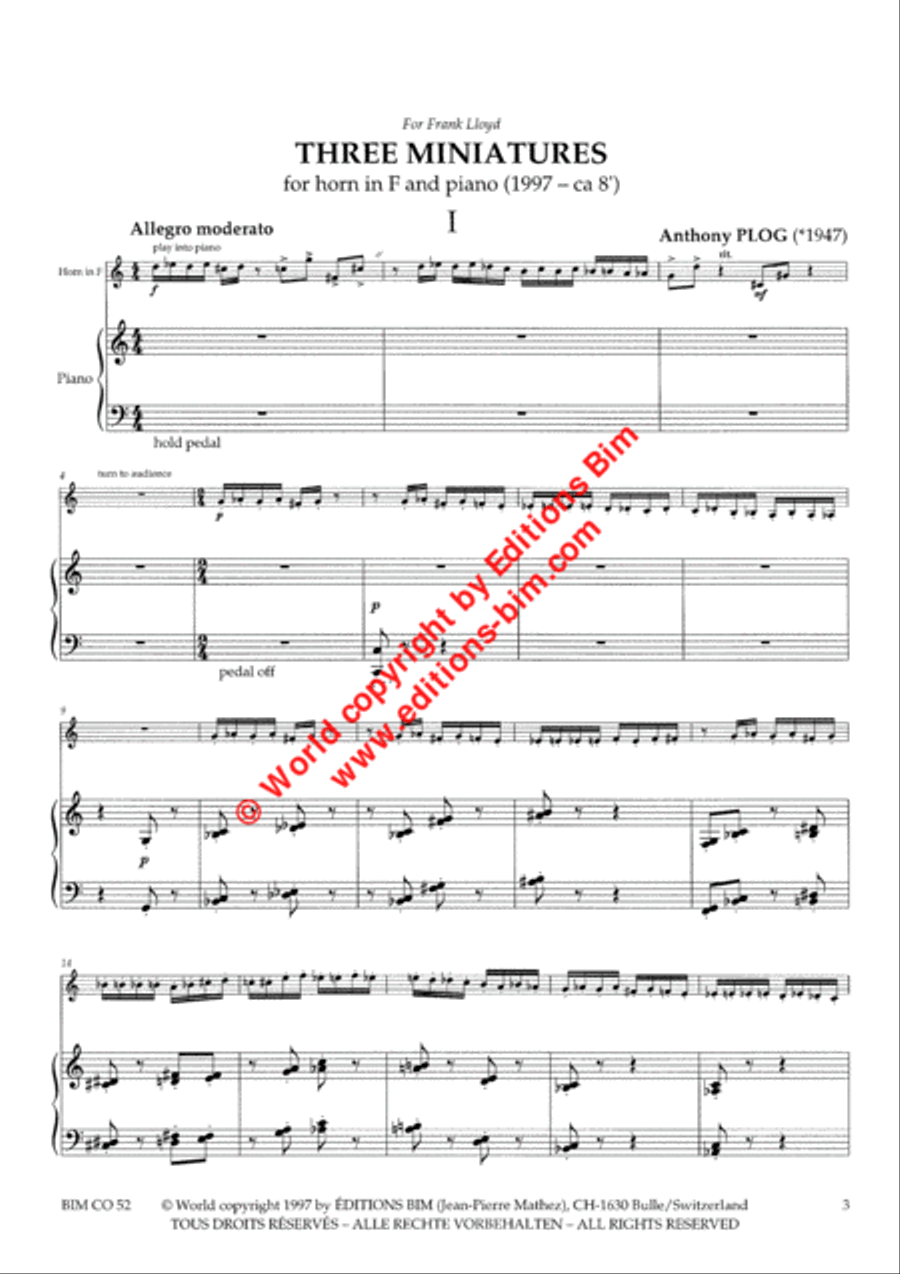 3 Miniatures 3 Miniatures Horn scores gallery preview page 2