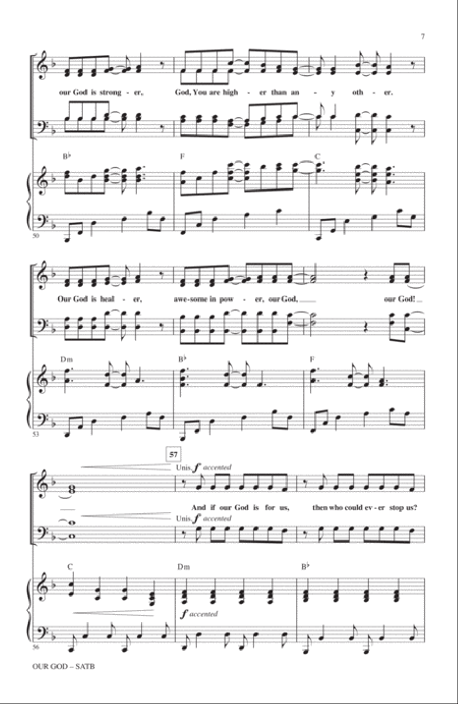Our God (arr. Heather Sorenson) 4-Part scores gallery preview page 6