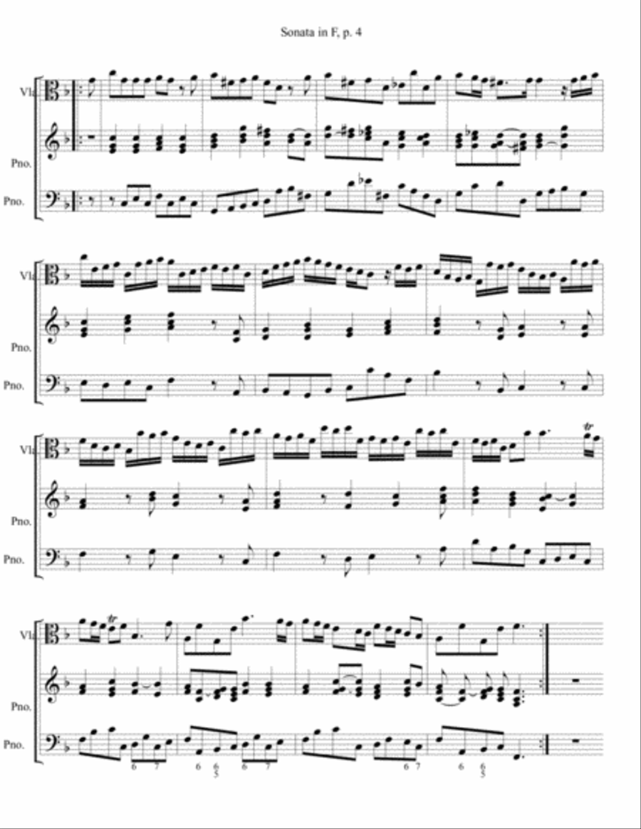Sonata in F for viola and Piano By George Frideric Handel Piano scores gallery preview page 4