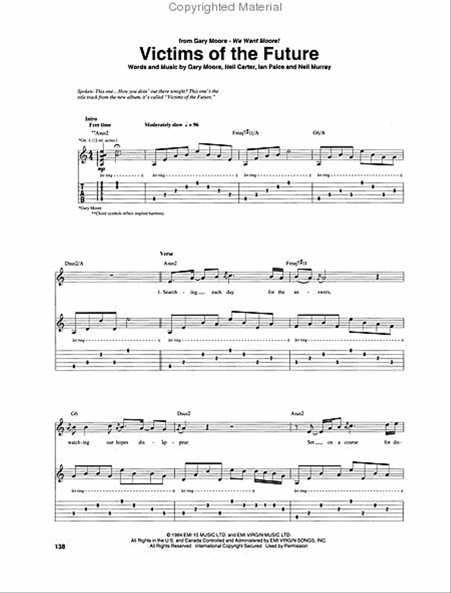 Best of Gary Moore Electric Guitar scores gallery preview page 5