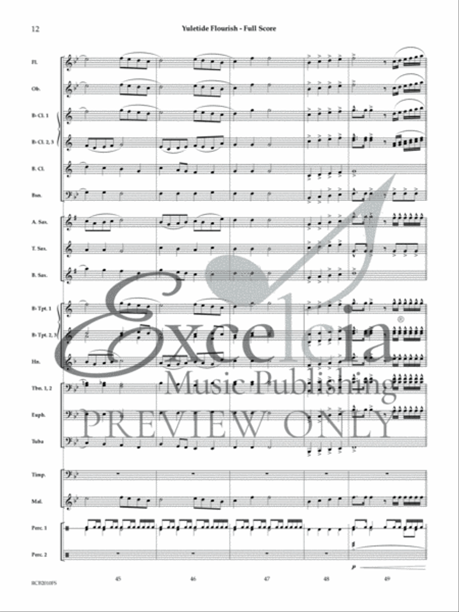Yuletide Flourish Yuletide Flourish Concert Band scores gallery preview page 12
