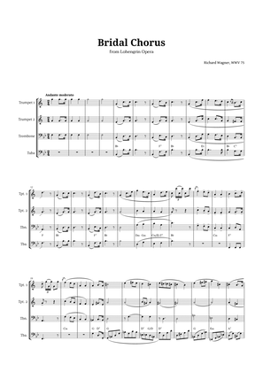 Book cover for Bridal Chorus by Wagner for Brass Quartet with Chords