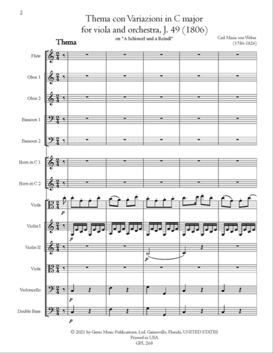 Thema und 6 Variationen in C major, J. 49 (1806) Orchestra scores gallery preview page 2