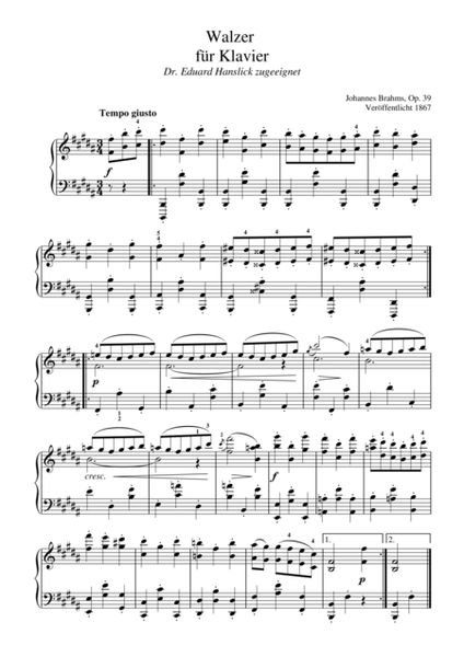 Johannes Brahms - Waltz op.39