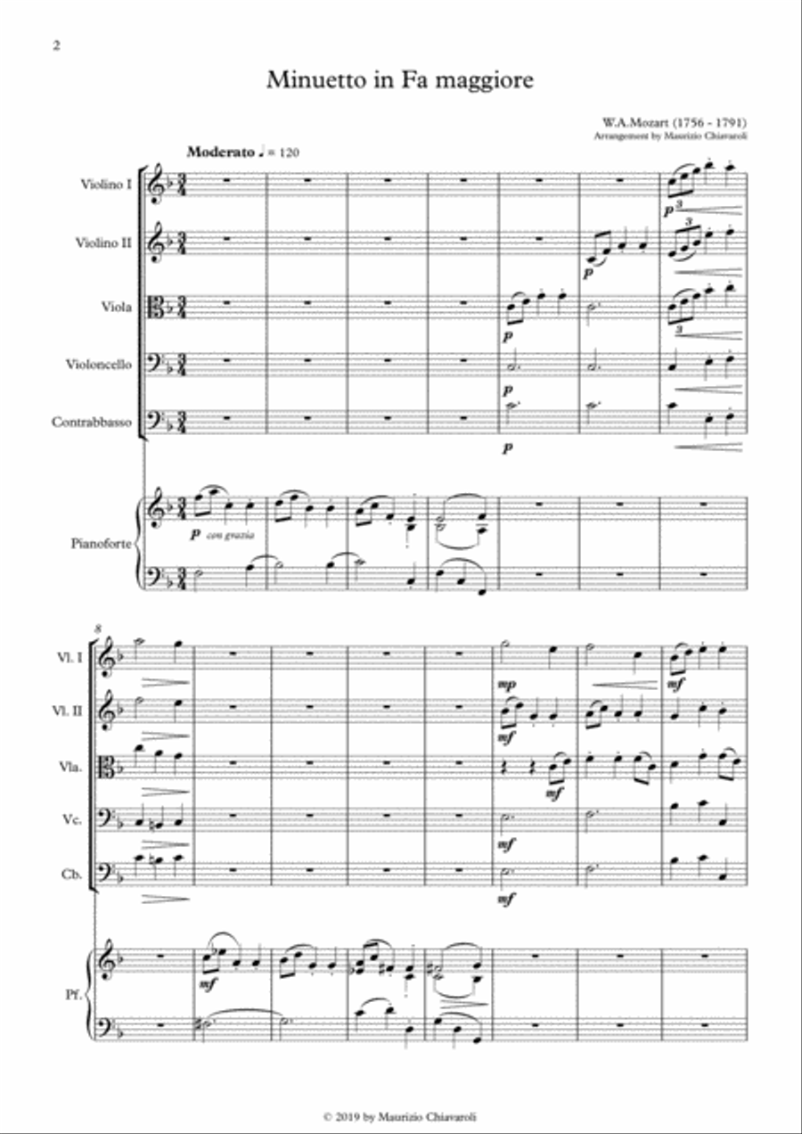 Minuetto in Fa maggiore String Orchestra scores gallery preview page 2