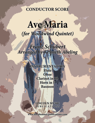 Book cover for Ave Maria (for Woodwind Quintet)